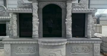 辽源 芝麻灰高档墓碑，土墓，可定制