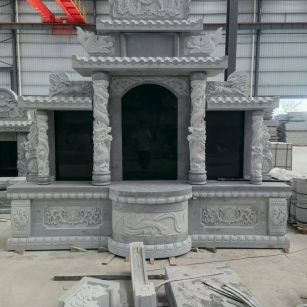 辽源 芝麻灰高档墓碑，土墓，可定制