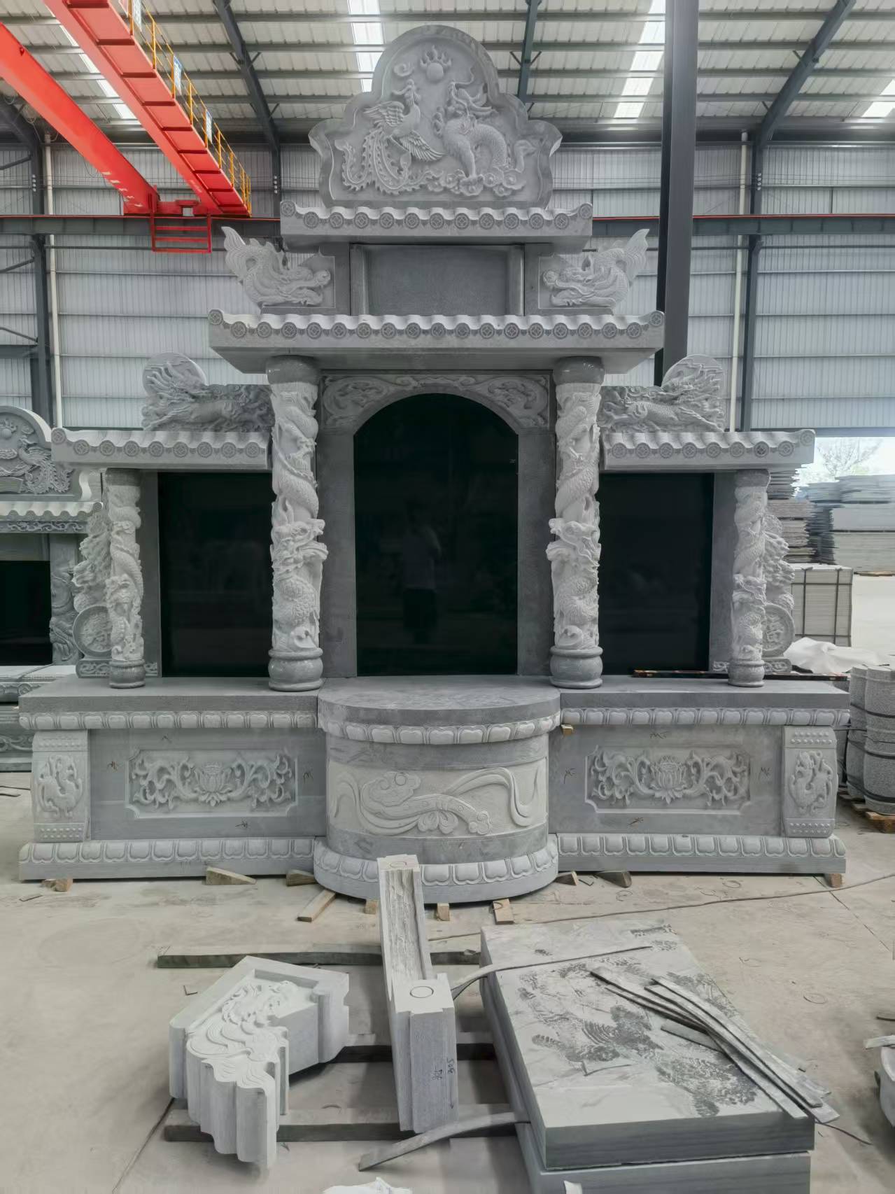 辽源 芝麻灰高档墓碑，土墓，可定制